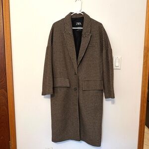Zara Oversized Houndstooth Coat